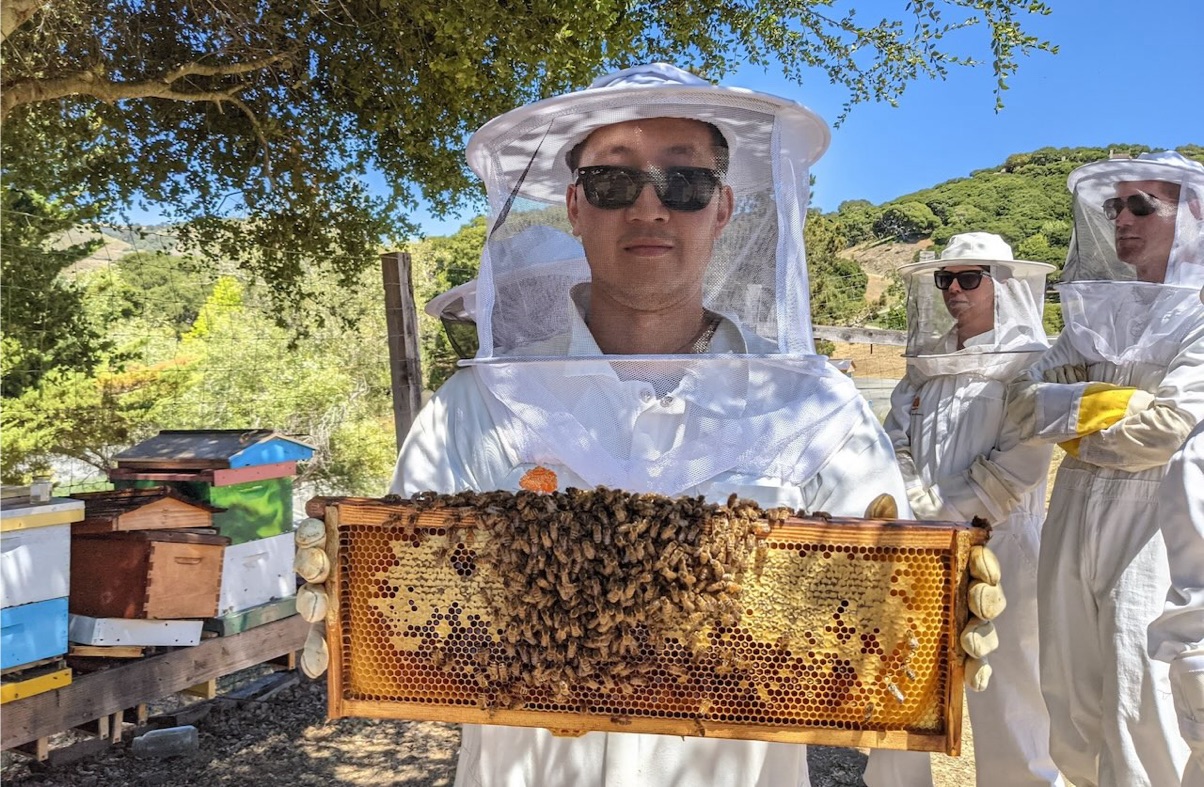 Jon keeping bees at Carmel Valley Ranch